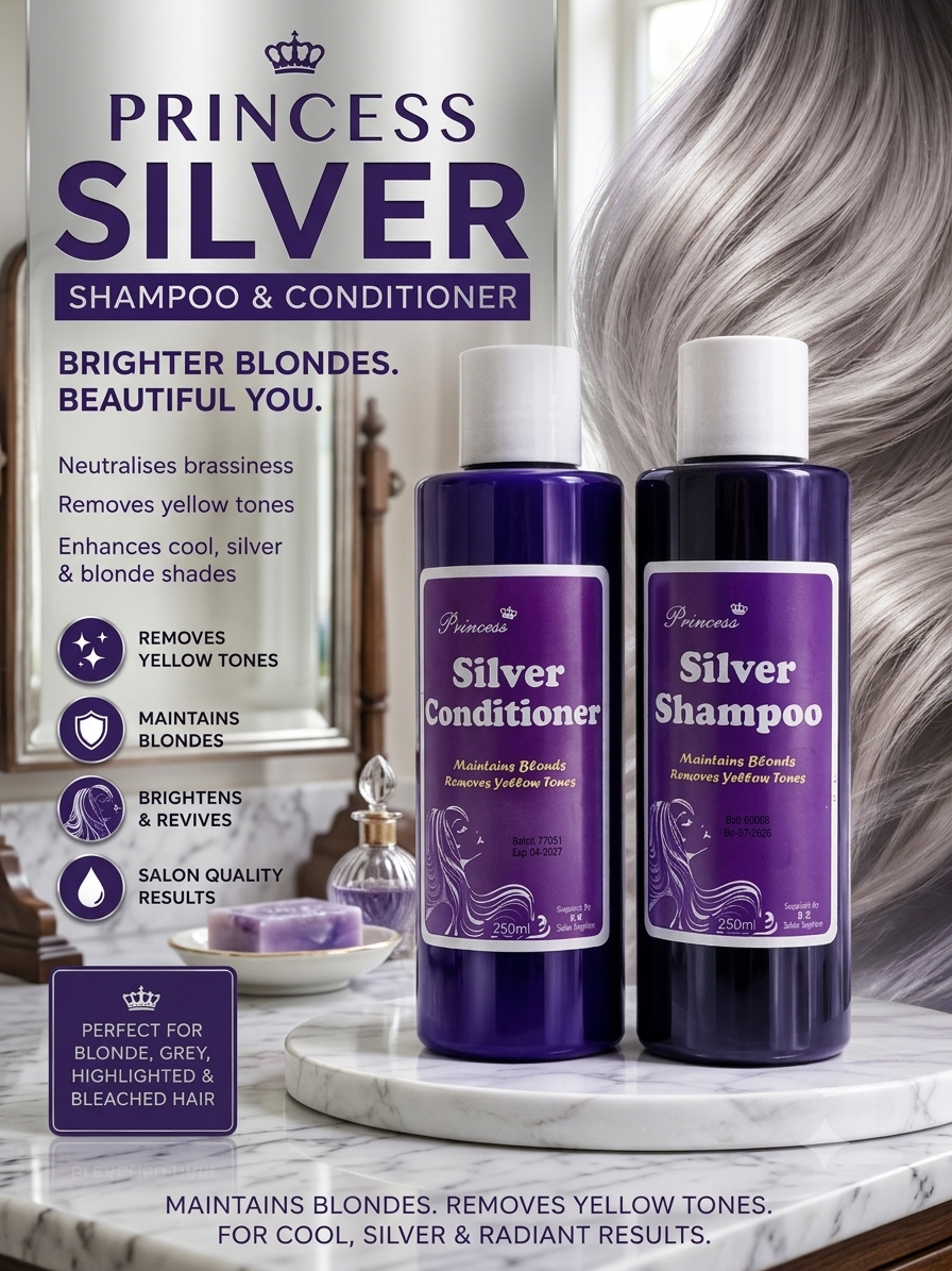 👑 Princess Silver Shampoo & Conditioner — 250ml
