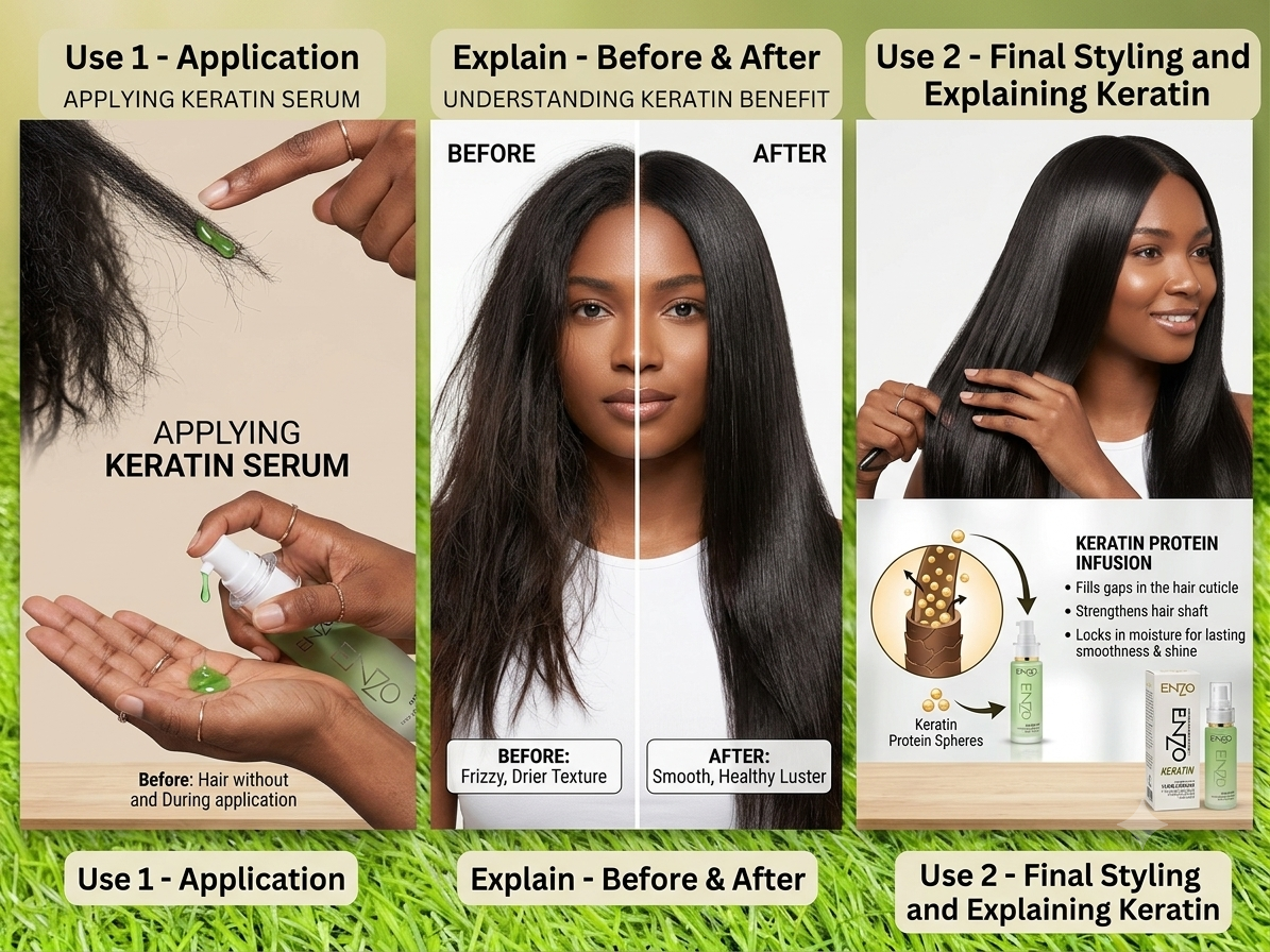 🎁✨ Special Offer: Buy the Treatment & Get the ENZO Keratin Hair Serum (100ml) FREE!