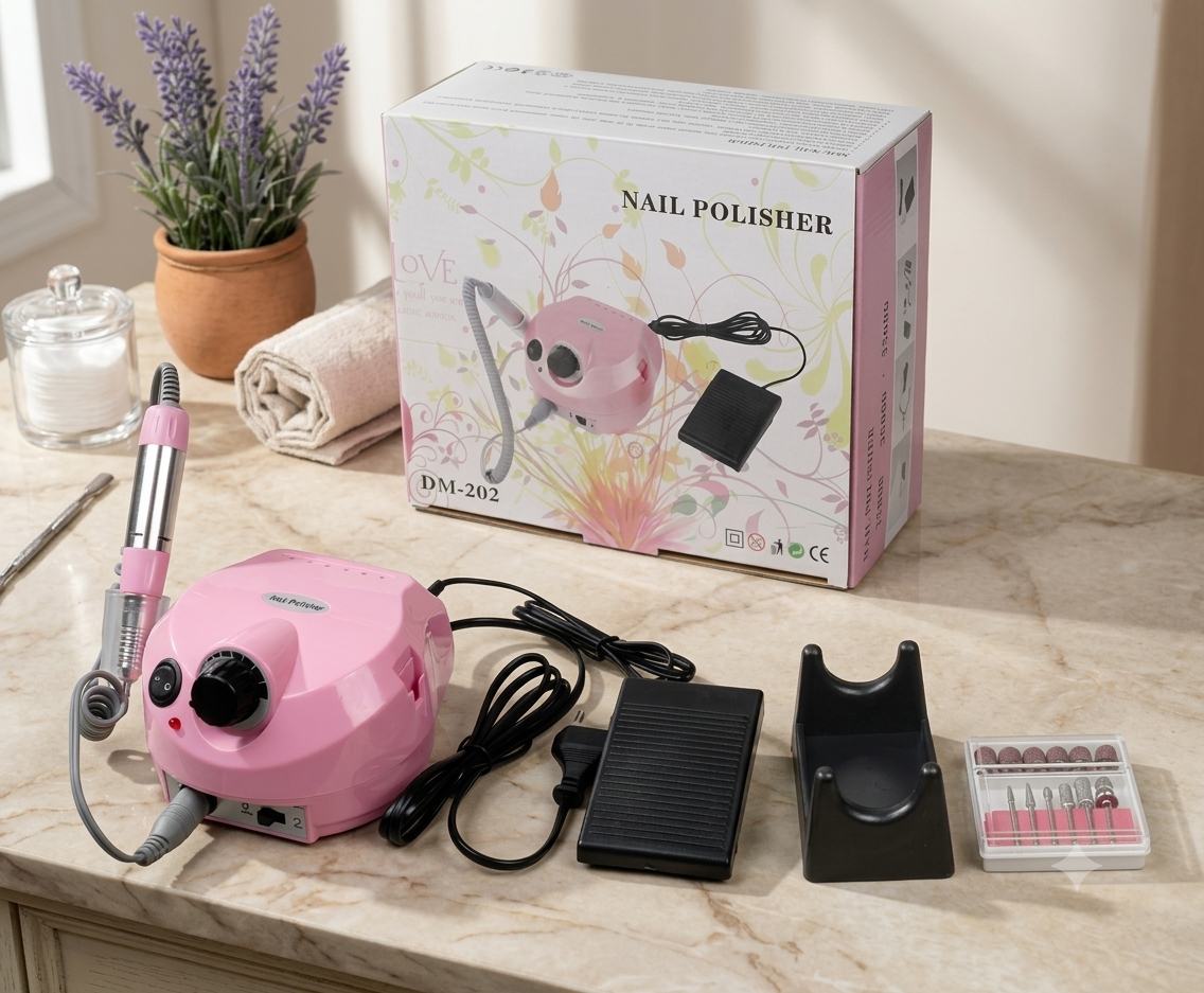 💅 DM-202 Professional Electric Nail Drill Machine — Complete Nail Care Set