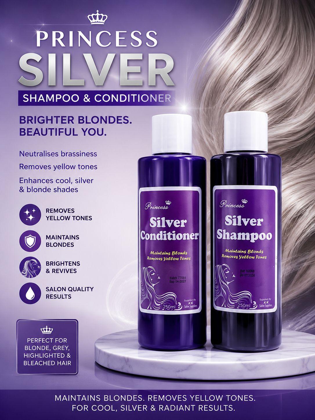 👑 Princess Silver Shampoo & Conditioner — 250ml